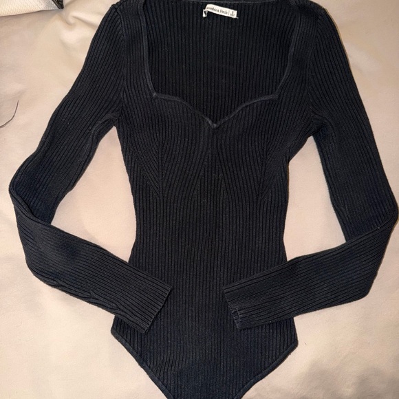 Abercrombie & Fitch Tops - Abercrombie & Fitch Black Ribbed Bodysuit